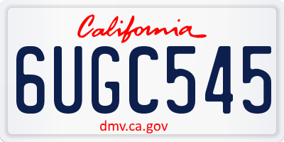 CA license plate 6UGC545