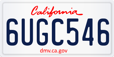 CA license plate 6UGC546