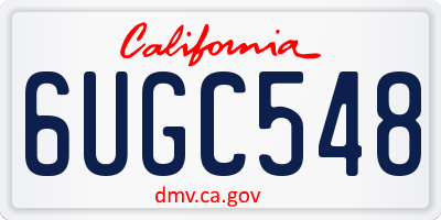 CA license plate 6UGC548