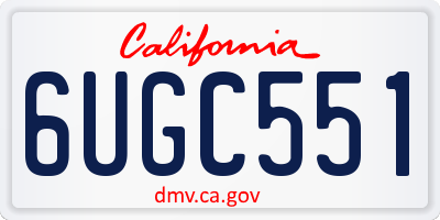 CA license plate 6UGC551