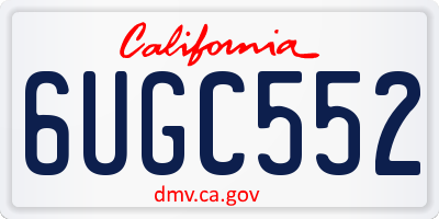 CA license plate 6UGC552