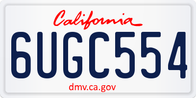 CA license plate 6UGC554