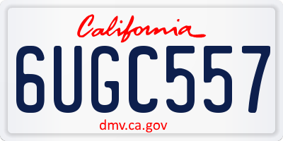 CA license plate 6UGC557