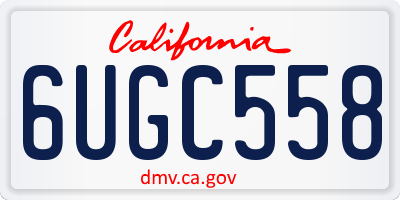CA license plate 6UGC558