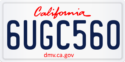 CA license plate 6UGC560