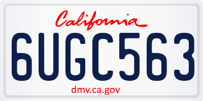 CA license plate 6UGC563
