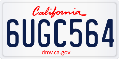 CA license plate 6UGC564