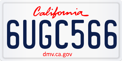 CA license plate 6UGC566