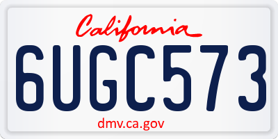 CA license plate 6UGC573