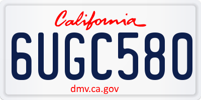 CA license plate 6UGC580