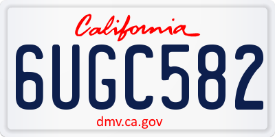 CA license plate 6UGC582