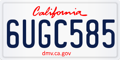CA license plate 6UGC585