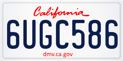 CA license plate 6UGC586