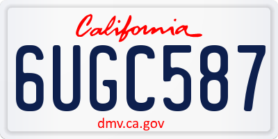 CA license plate 6UGC587