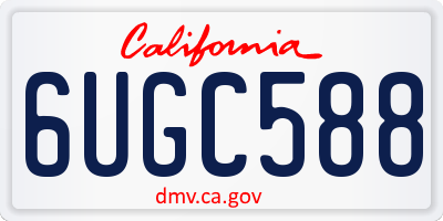 CA license plate 6UGC588