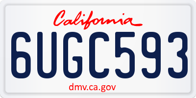 CA license plate 6UGC593