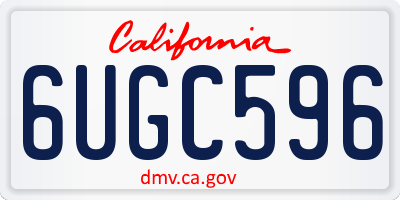 CA license plate 6UGC596