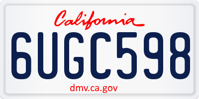CA license plate 6UGC598
