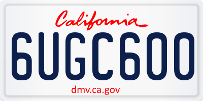CA license plate 6UGC600