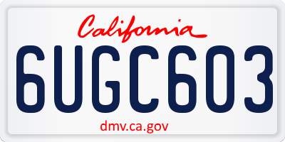 CA license plate 6UGC603
