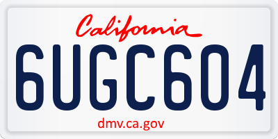 CA license plate 6UGC604