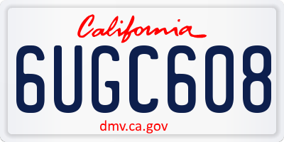 CA license plate 6UGC608