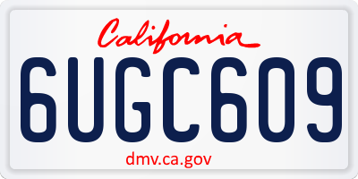 CA license plate 6UGC609