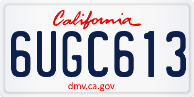 CA license plate 6UGC613