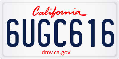 CA license plate 6UGC616