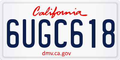 CA license plate 6UGC618