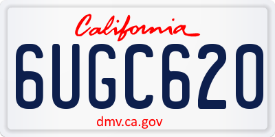 CA license plate 6UGC620