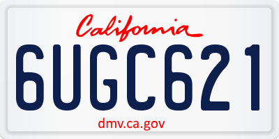 CA license plate 6UGC621