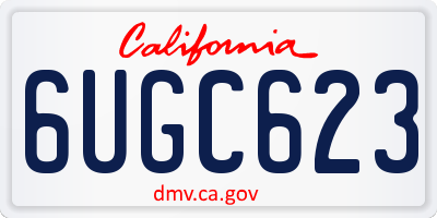 CA license plate 6UGC623