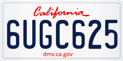 CA license plate 6UGC625