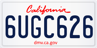 CA license plate 6UGC626