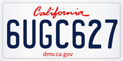 CA license plate 6UGC627