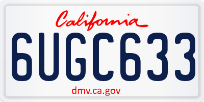 CA license plate 6UGC633