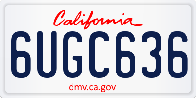 CA license plate 6UGC636