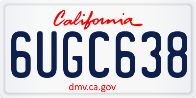 CA license plate 6UGC638