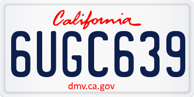 CA license plate 6UGC639