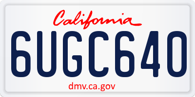 CA license plate 6UGC640