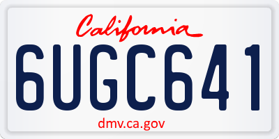 CA license plate 6UGC641