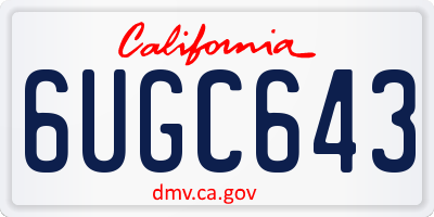 CA license plate 6UGC643