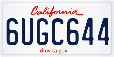 CA license plate 6UGC644