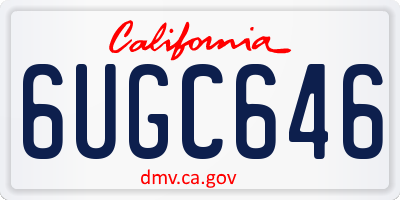 CA license plate 6UGC646