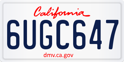 CA license plate 6UGC647