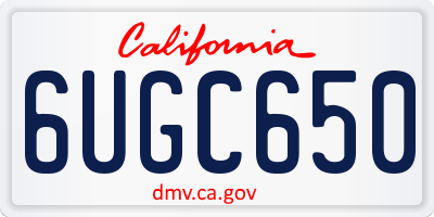 CA license plate 6UGC650