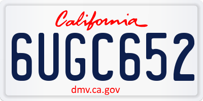 CA license plate 6UGC652