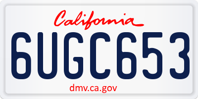 CA license plate 6UGC653