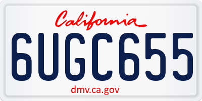 CA license plate 6UGC655